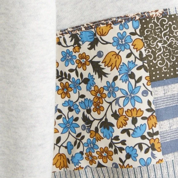 Abercrombie & Fitch Essential Popover Hoodie with Patchwork Sleeves - Picture 2 of 6